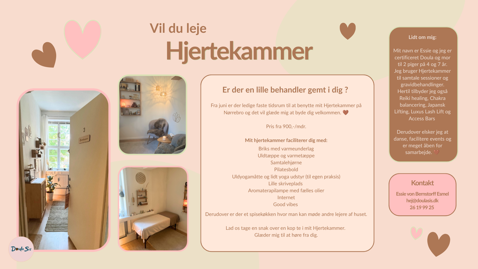 Lej Hjertekammer - et kærligt behandlerrum på Nørrebro